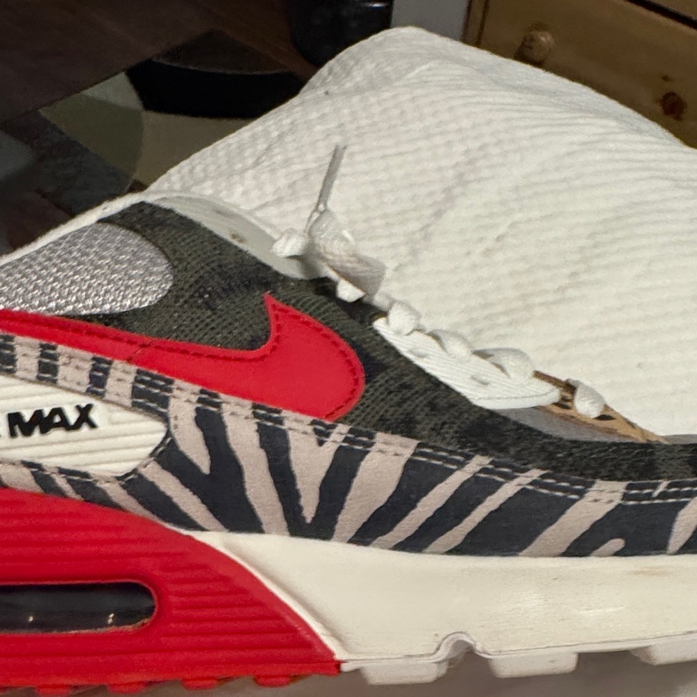 Nike Air Max 90 tunnel walk animal instinct print Red zebra - Picture 11 of 14